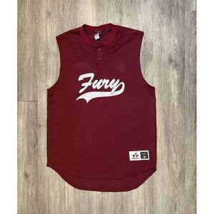 Vintage Alleson Athletic Jersey Mens Medium Sleeveless‎ Practice Maroon Fury